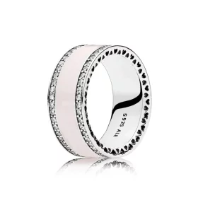 PANDORA Pink Hearts of PANDORA Band Ring - 191024EN40