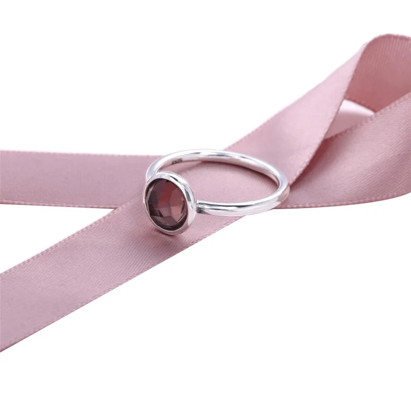 (image for) PANDORA Poetic Droplet Pink CZ Ring - 190982PCZ - View 2