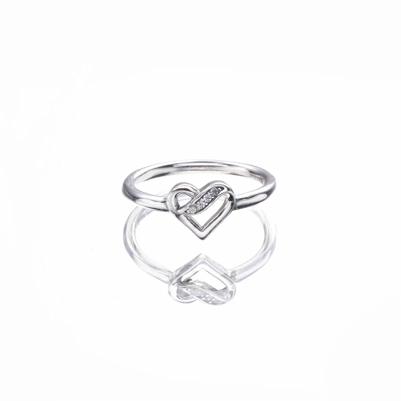 (image for) PANDORA Ribbons of Love, Clear CZ Ring - 191022CZ - View 2