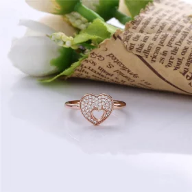 PANDORA Rose™ Clear CZ Shimmering Puzzle Heart Frame Ring - 186550CZ PANDORA Rose™ Clear CZ Shimmering Puzzle Heart Frame Ring - 186550CZ