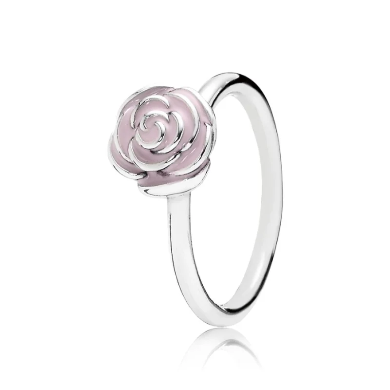 (image for) PANDORA Rose Garden Stackable Ring, Pink Enamel - 190905EN40 - Product Image