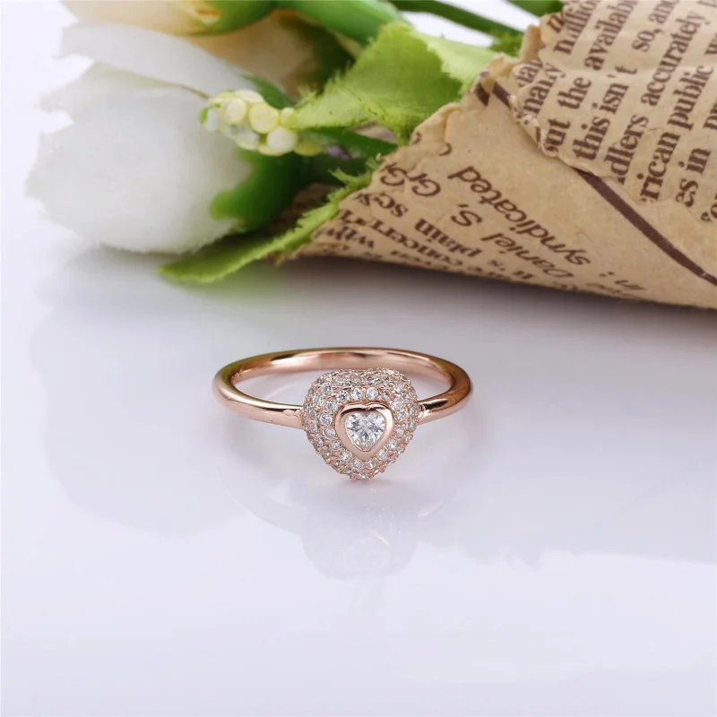 (image for) PANDORA Rose Gold Heart Ring - PY00134-1 - View 2