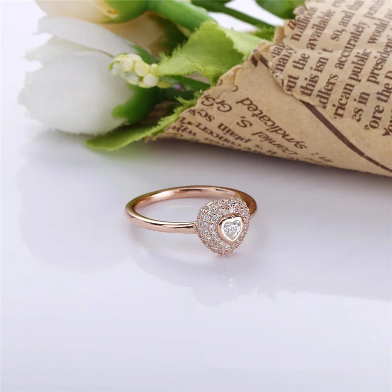 (image for) PANDORA Rose Gold Heart Ring - PY00134-1 - View 3
