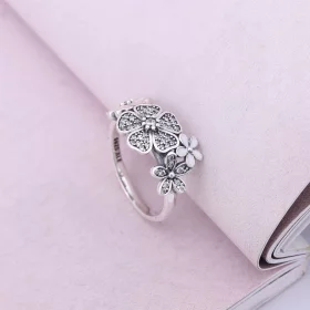 PANDORA Shimmering Bouquet, White Enamel Clear Cz Rings - 190984CZ PANDORA Shimmering Bouquet, White Enamel Clear Cz Rings - 190984CZ