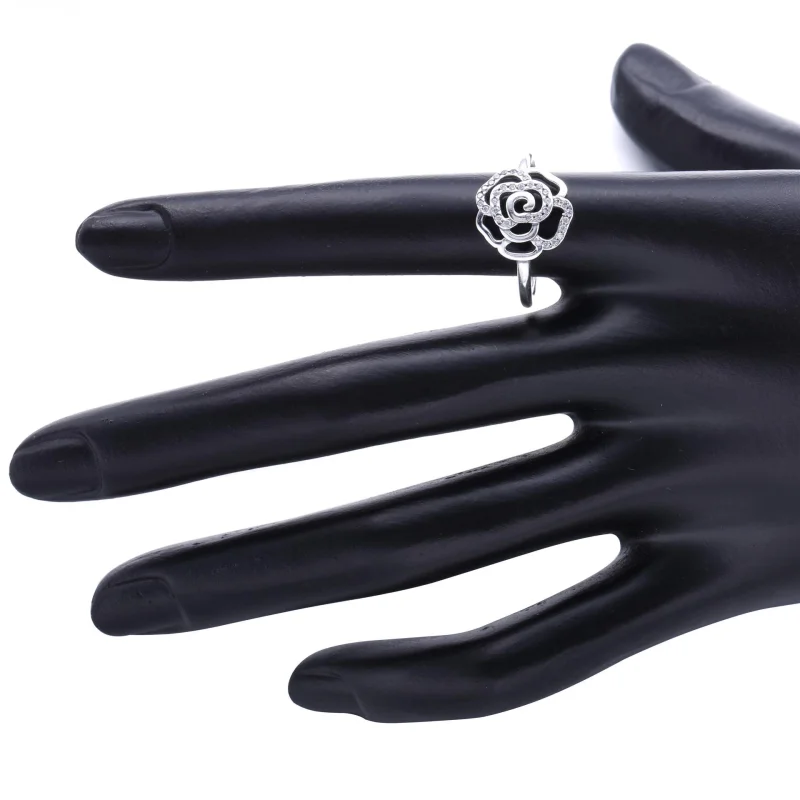 (image for) PANDORA Shimmering Delicate Rose Ring, Clear Cz - 190949CZ - View 4