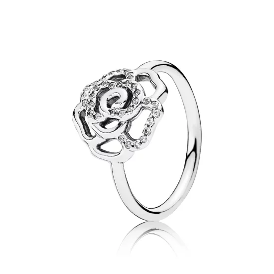 PANDORA Shimmering Delicate Rose Ring, Clear Cz - 190949CZ