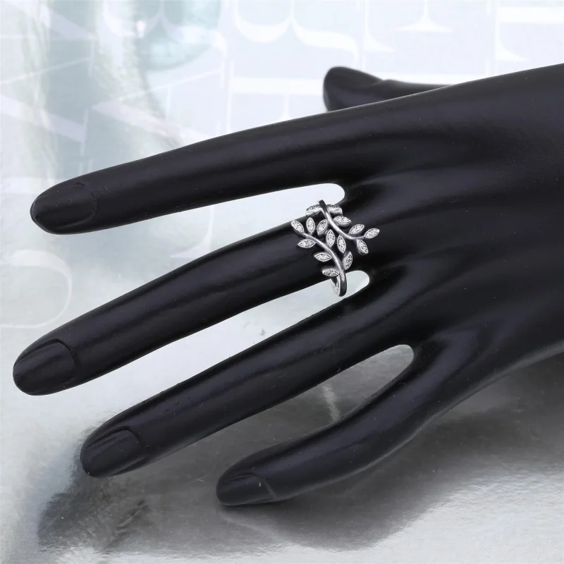 (image for) PANDORA Shimmering Leaves Ring - 190921CZ - View 4