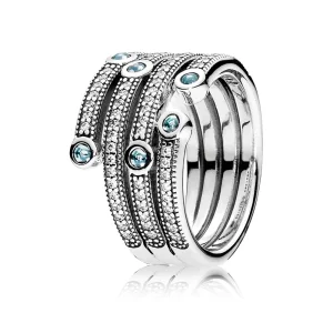 (image for) PANDORA Shimmering Ocean, Frosty Mint Clear Cz Rings - 191002CZF