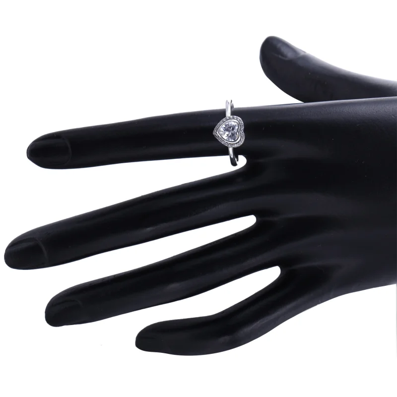 (image for) PANDORA Sparkling Heart Engagement Ring - 190929CZ - View 3