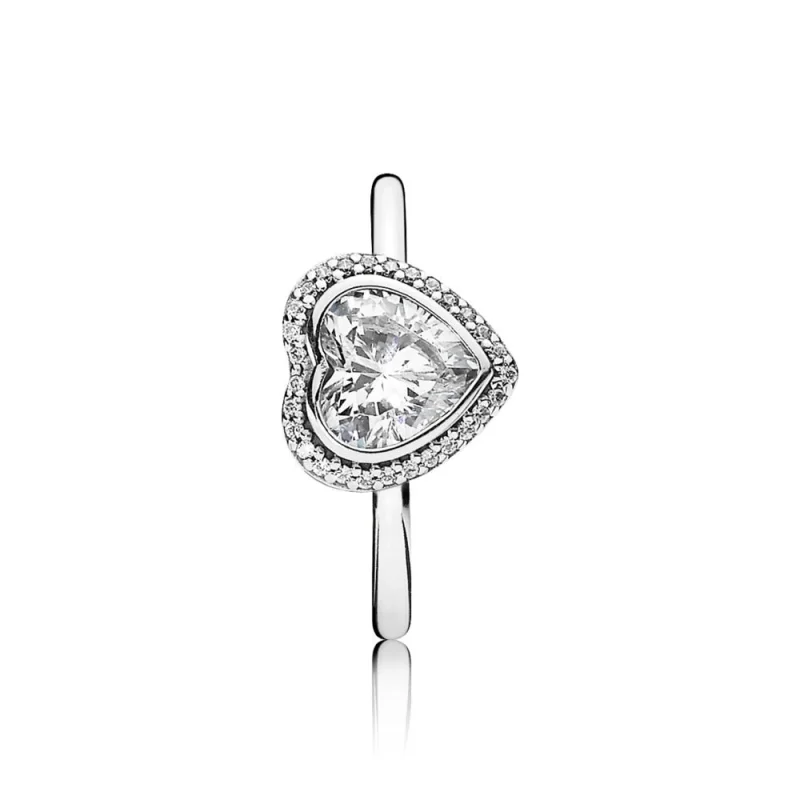 (image for) PANDORA Sparkling Heart Engagement Ring - 190929CZ - View 4
