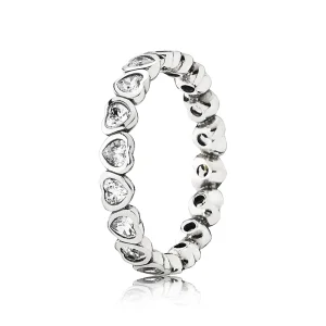 (image for) PANDORA Sparkling Heart Stacking Ring - 190897CZ