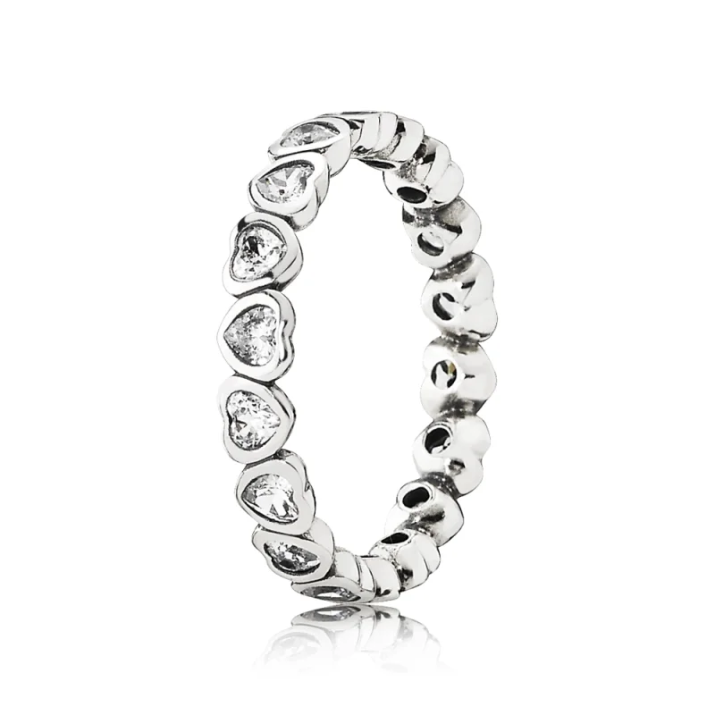 (image for) PANDORA Sparkling Heart Stacking Ring - 190897CZ - Product Image