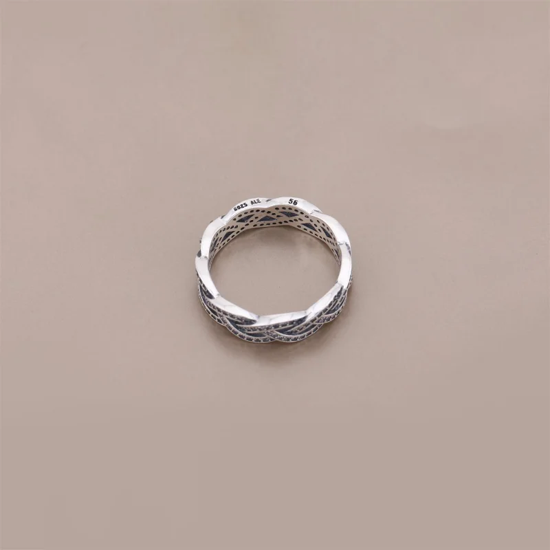 (image for) PANDORA Sparkling Silver Braid Ring - 190913CZ - View 3