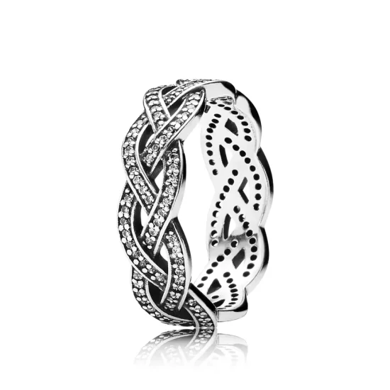 PANDORA Sparkling Silver Braid Ring - 190913CZ