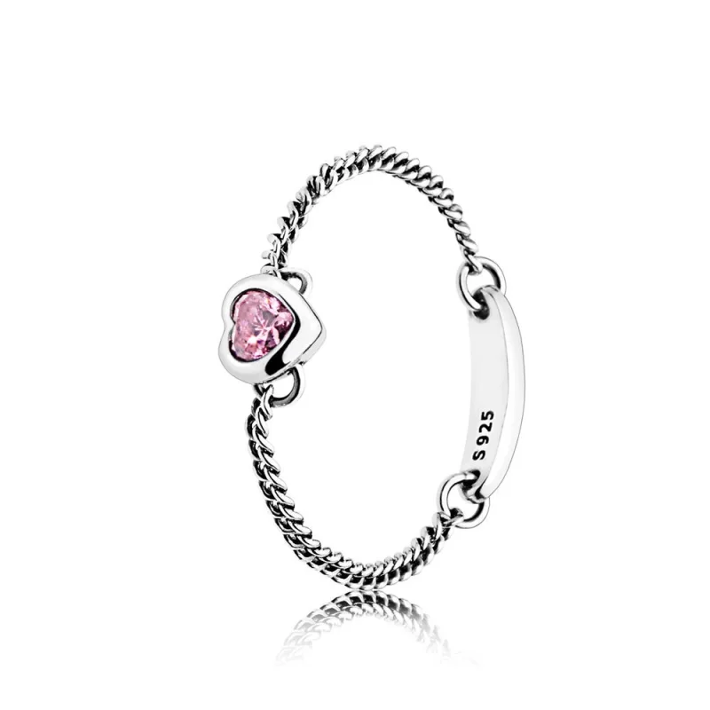 (image for) PANDORA Spirited Heart Chain Ring - 197191CZ - View 2