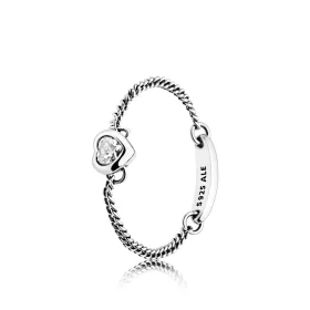 PANDORA Spirited Heart Chain Ring - 197191CZ PANDORA Spirited Heart Chain Ring - 197191CZ