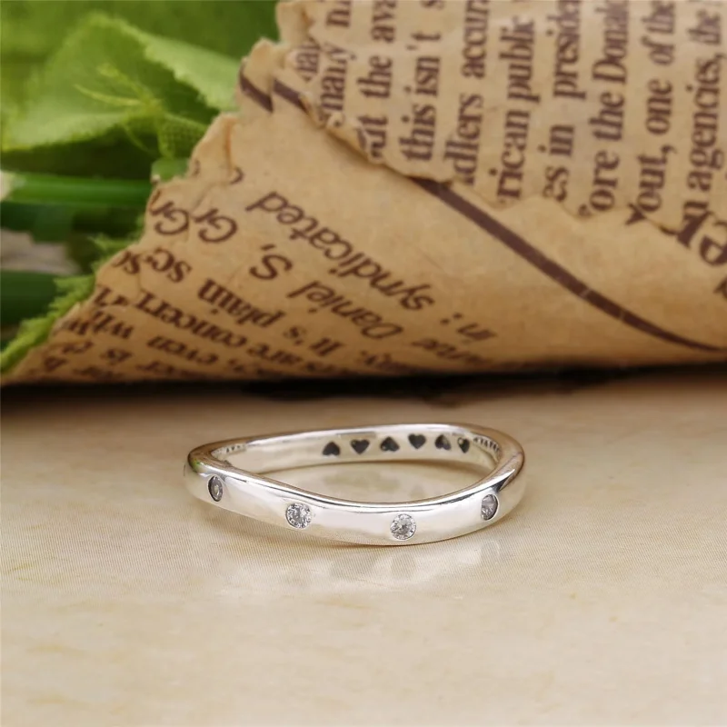 (image for) PANDORA Swirling Droplets Rings, Clear CZ - 197113CZ - View 4