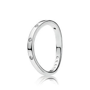 (image for) PANDORA Swirling Droplets Rings, Clear CZ - 197113CZ