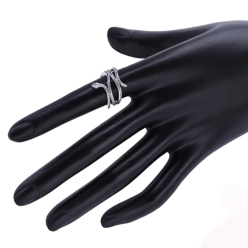 (image for) PANDORA Swirling Snake Ring, Clear CZ - 190954CZ - View 4