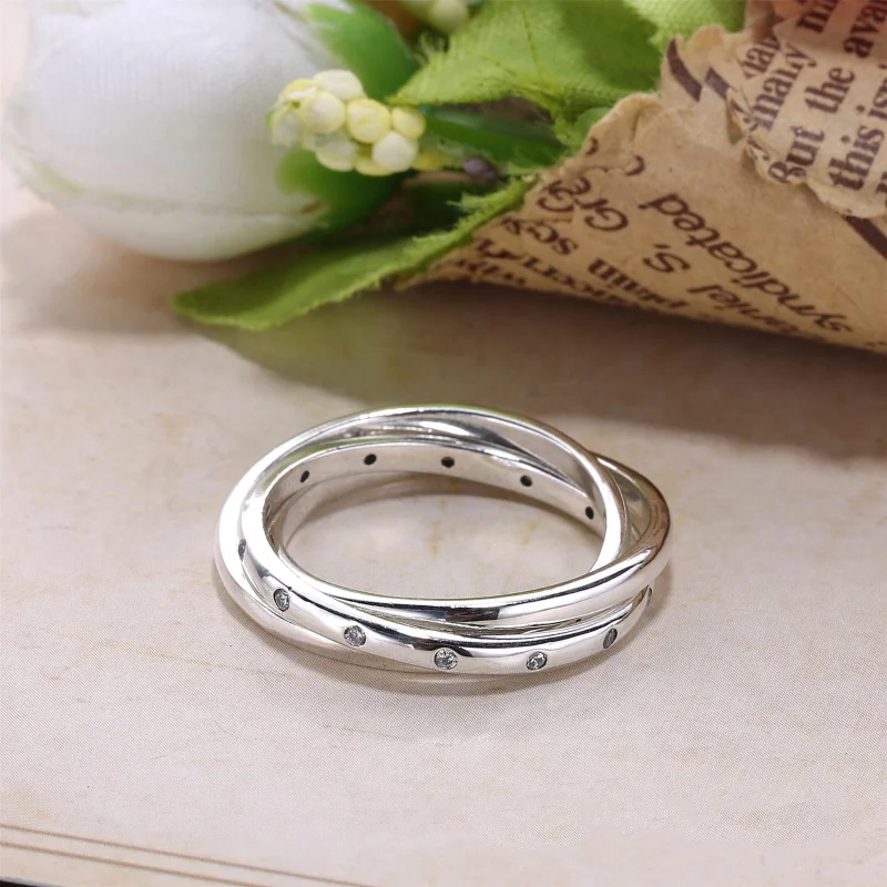 (image for) PANDORA Swirling Symmetry, Clear CZ Ring - 191034CZ - View 2