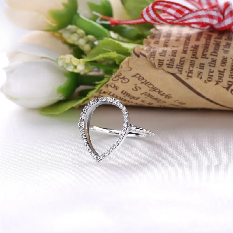 (image for) PANDORA Teardrop Silhouette Clear CZ Ring - 196253CZ - View 3