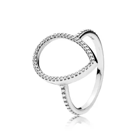 PANDORA Teardrop Silhouette Clear CZ Ring - 196253CZ