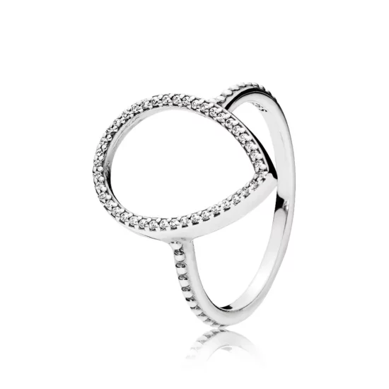 PANDORA Teardrop Silhouette Clear CZ Ring - 196253CZ