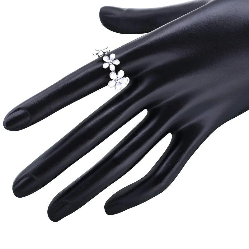 (image for) PANDORA Triple White Daisy Flower Ring - 190900EN12 - View 3