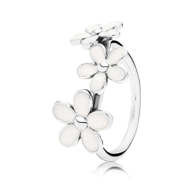 (image for) PANDORA Triple White Daisy Flower Ring - 190900EN12 - Product Image