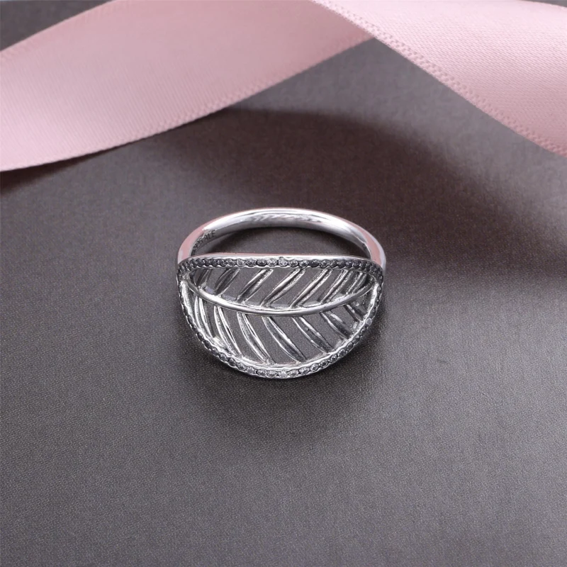 (image for) PANDORA Tropical Palm Leaf Ring, Clear CZ - 190952CZ - View 2