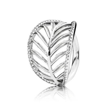 PANDORA Tropical Palm Leaf Ring, Clear CZ - 190952CZ PANDORA Tropical Palm Leaf Ring, Clear CZ - 190952CZ