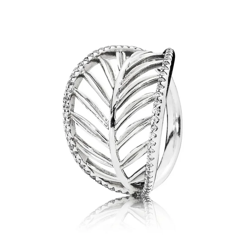 (image for) PANDORA Tropical Palm Leaf Ring, Clear CZ - 190952CZ - Product Image