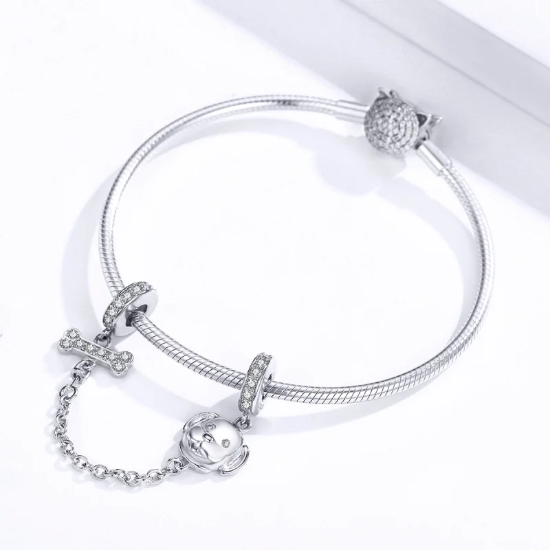 (image for) Pandora Style Adorable Puppy Safety Chain - SCC1434 - View 3