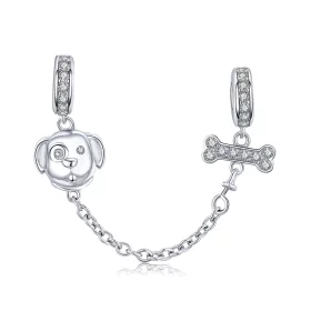 Pandora Style Adorable Puppy Safety Chain - SCC1434 Pandora Style Adorable Puppy Safety Chain - SCC1434