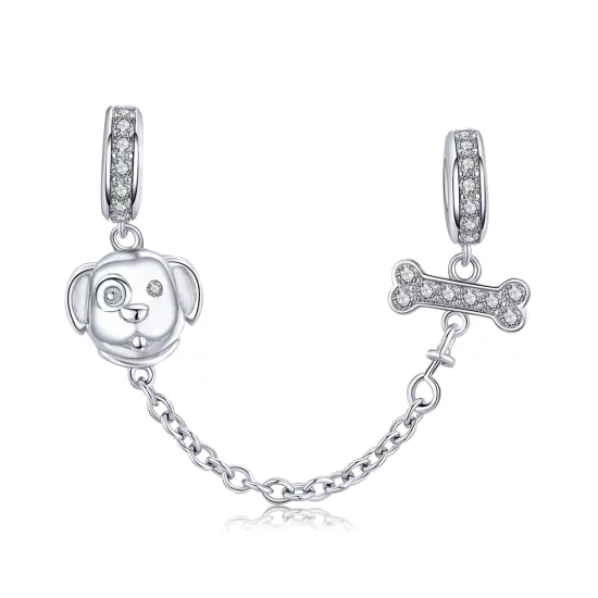 Pandora Style Adorable Puppy Safety Chain - SCC1434