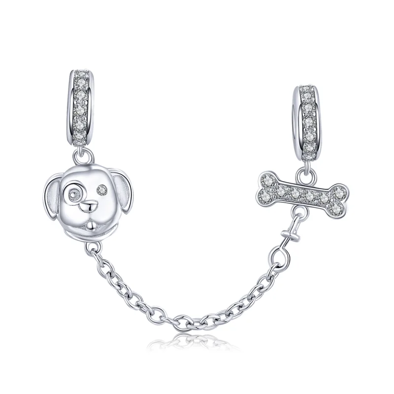 (image for) Pandora Style Adorable Puppy Safety Chain - SCC1434 - Product Image
