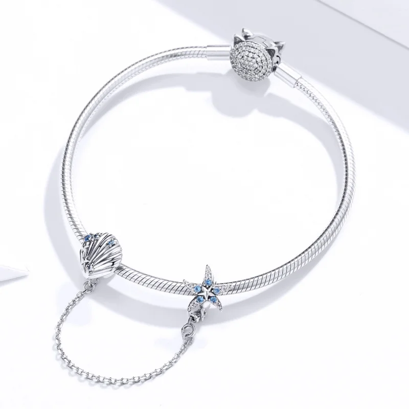 (image for) Pandora Style Deep Sea Star Safety Chain - SCC1478 - View 3