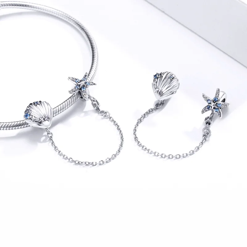 (image for) Pandora Style Deep Sea Star Safety Chain - SCC1478 - View 4