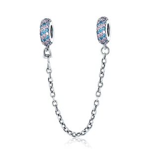 (image for) Pandora Style Pink Blue Miracle Safety Chain - SCC379