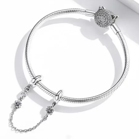 Pandora Style Retro Flowers Safety Chain - SCC2100