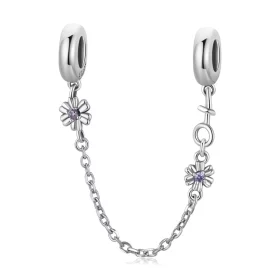 Pandora Style Retro Flowers Safety Chain - SCC2100 Pandora Style Retro Flowers Safety Chain - SCC2100