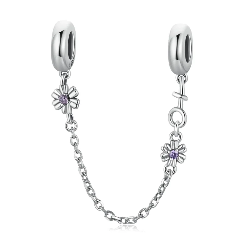 (image for) Pandora Style Retro Flowers Safety Chain - SCC2100 - Product Image