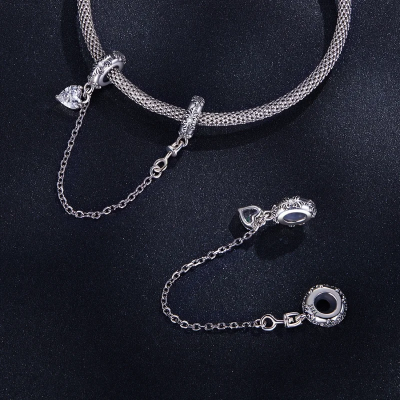 (image for) Pandora Style Retro Pattern Safety Chain - SCC2407 - View 4