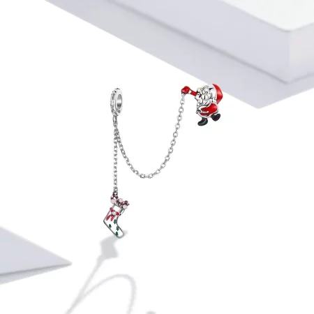 Pandora Style Santa Claus Safety Chain - BSC542