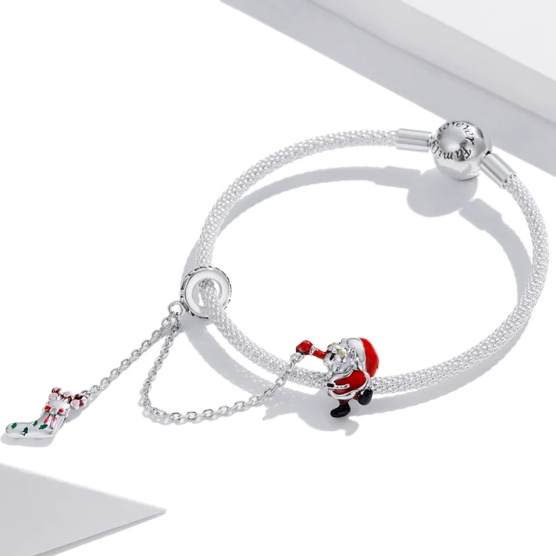 (image for) Pandora Style Santa Claus Safety Chain - BSC542 - View 3