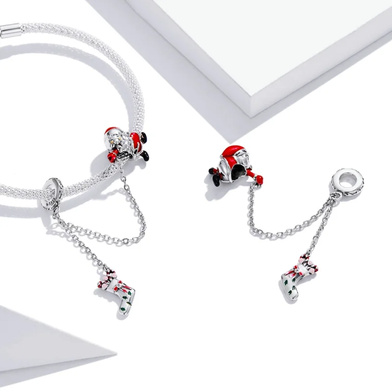 (image for) Pandora Style Santa Claus Safety Chain - BSC542 - View 4