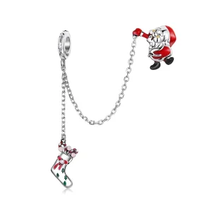 (image for) Pandora Style Santa Claus Safety Chain - BSC542