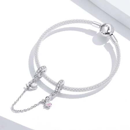 Pandora Style Silver Cat And Claw Safety Chain - BSC243