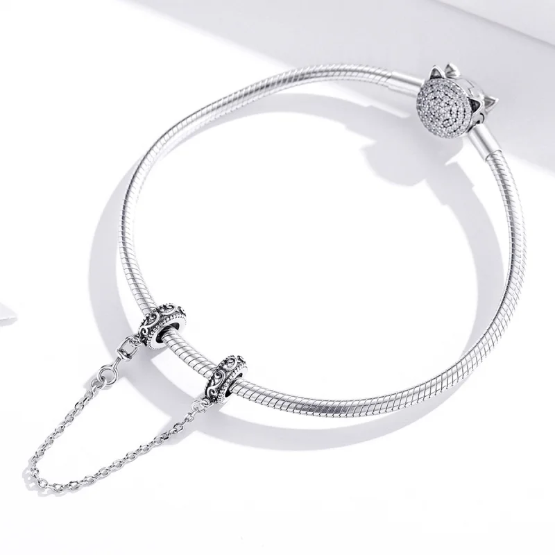 (image for) Pandora Style Silver Classical Vine Safety Chain - SCC1546 - View 2