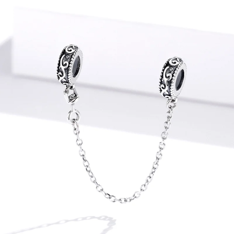 (image for) Pandora Style Silver Classical Vine Safety Chain - SCC1546 - View 4